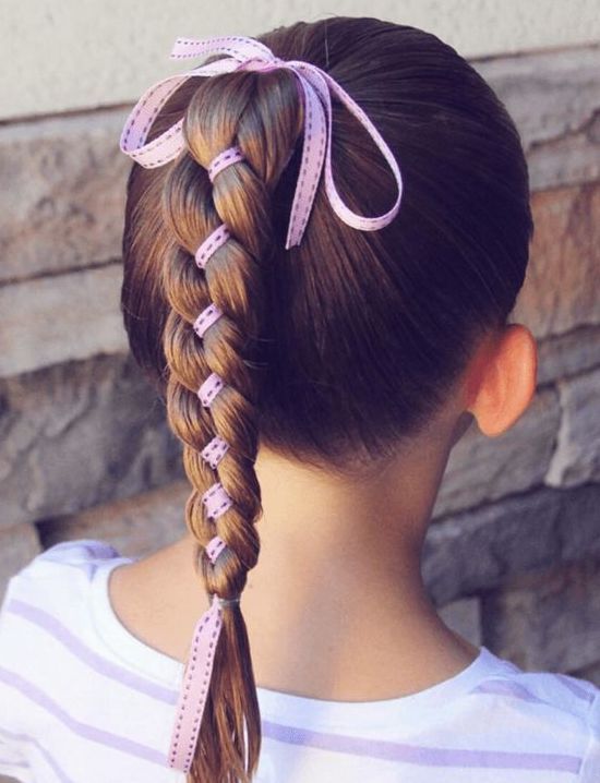 Trenza con cinta / Fuente: Pinterest