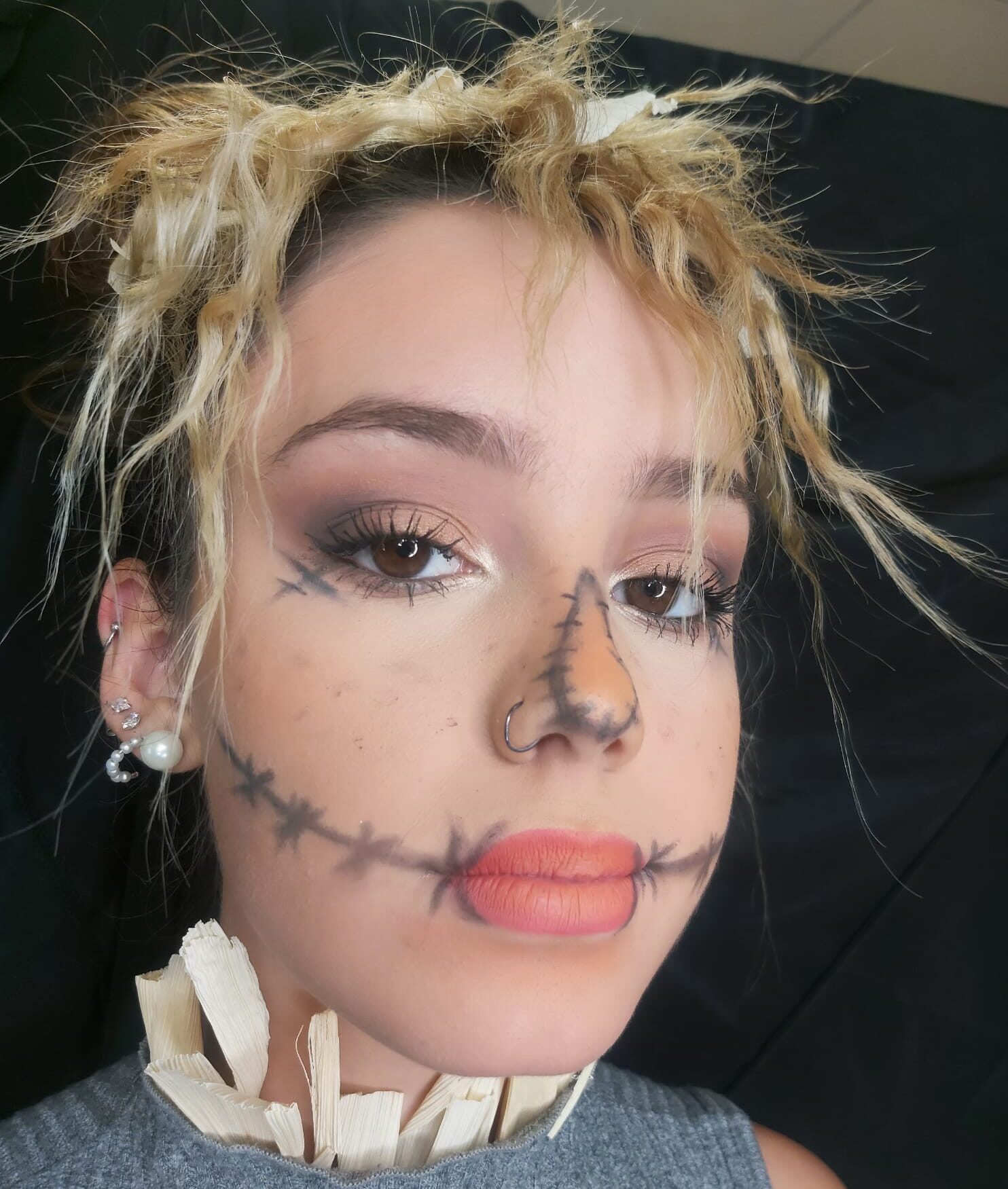 maquillajes de halloween espantapájaros